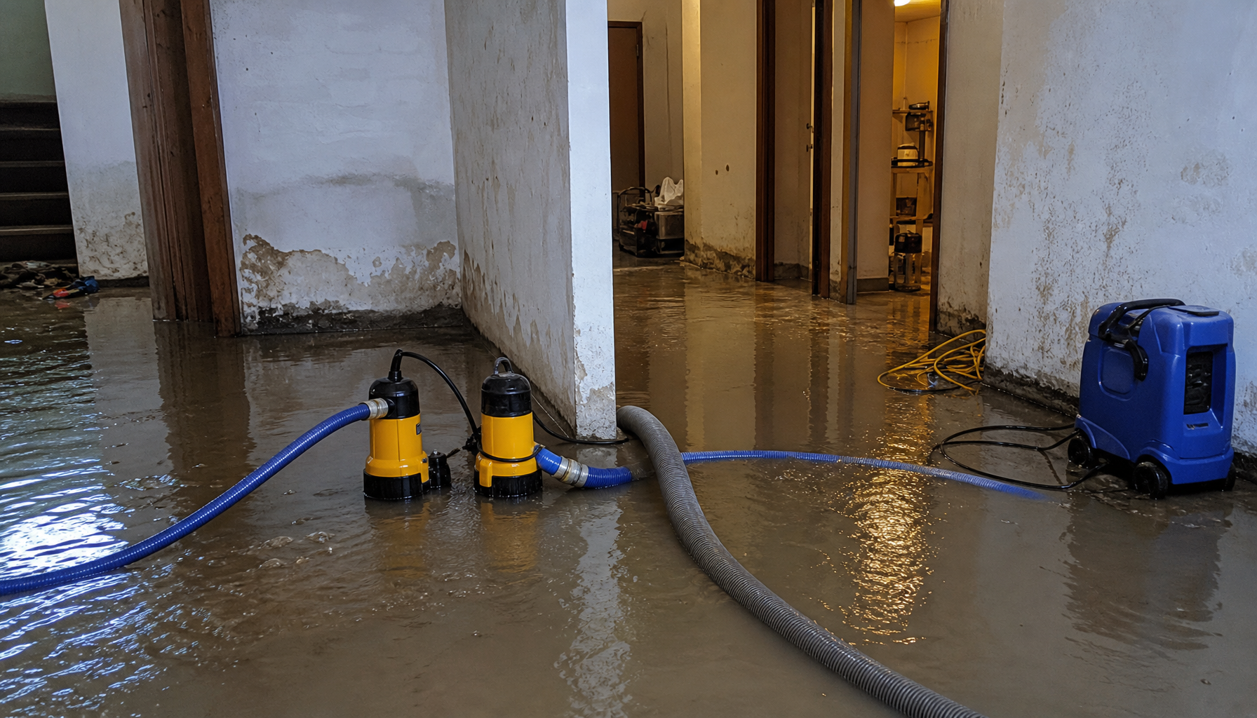 Achique de inundación en sótano