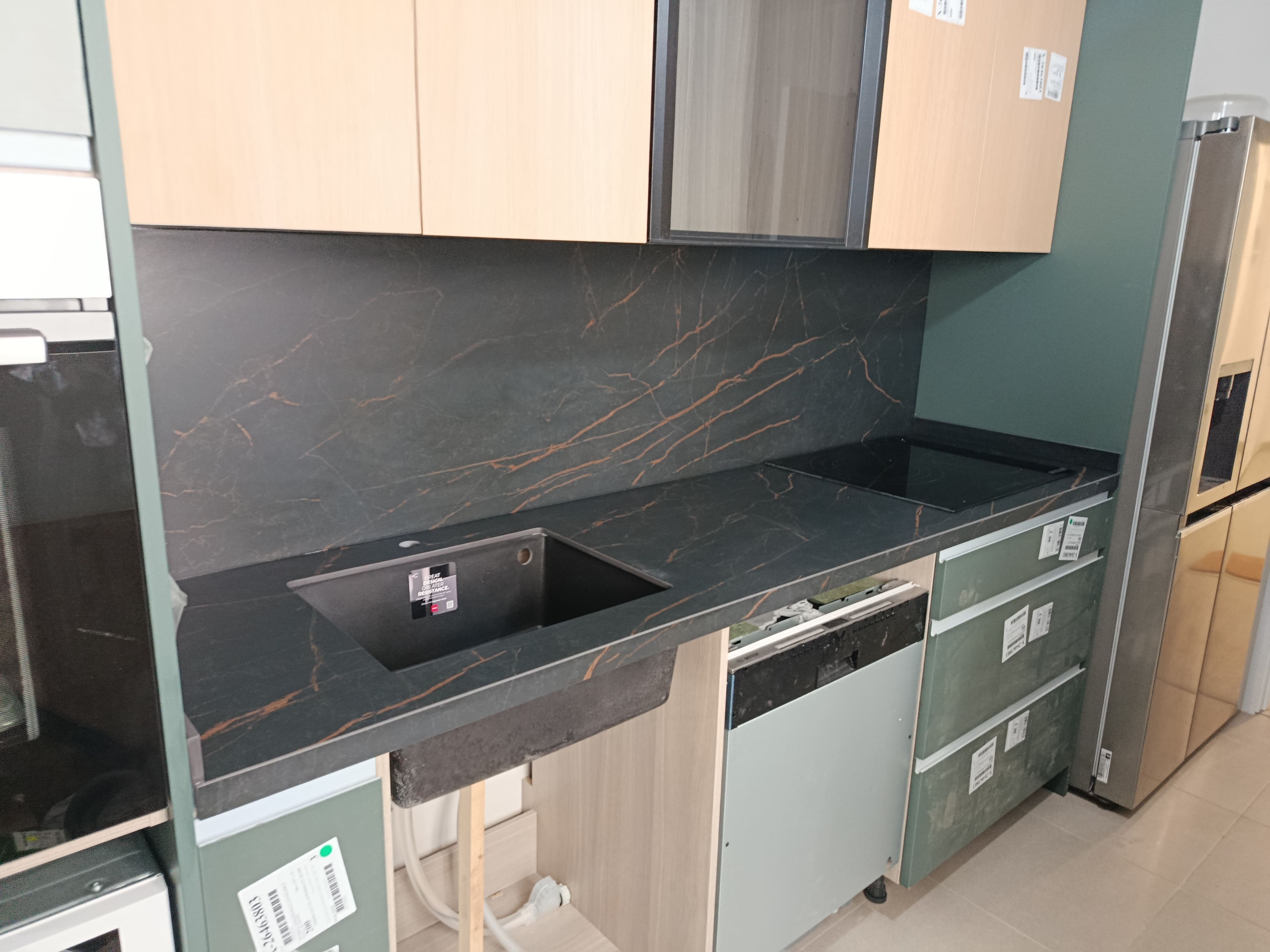 Encimera de cocina instalada