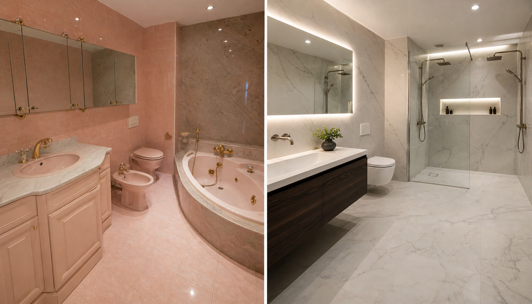 Antes y después reforma baño Los Remedios
